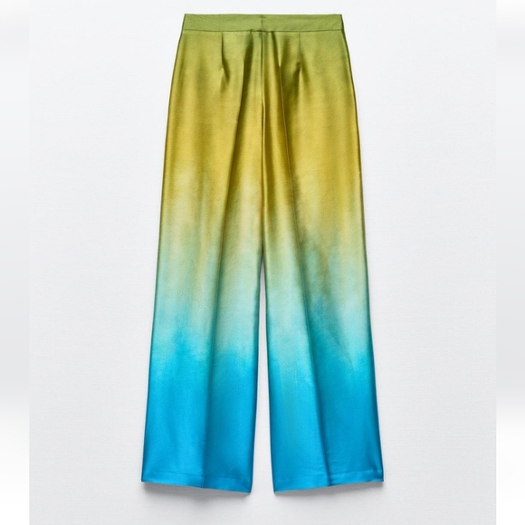 Zara satin effect wide leg pants NWT - Picture 9 of 10